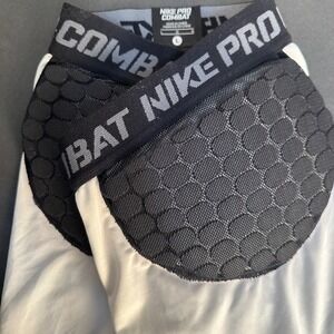 Nike Pro Combat Padded Compression Shorts Mens Large White Dri Fit